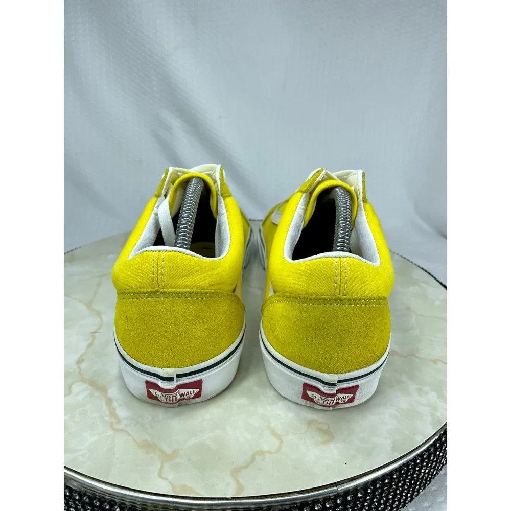 Vans Low Top Suede Canvas Skate Shoes Mens 10 Yellow Streetwear Casual Sneakers